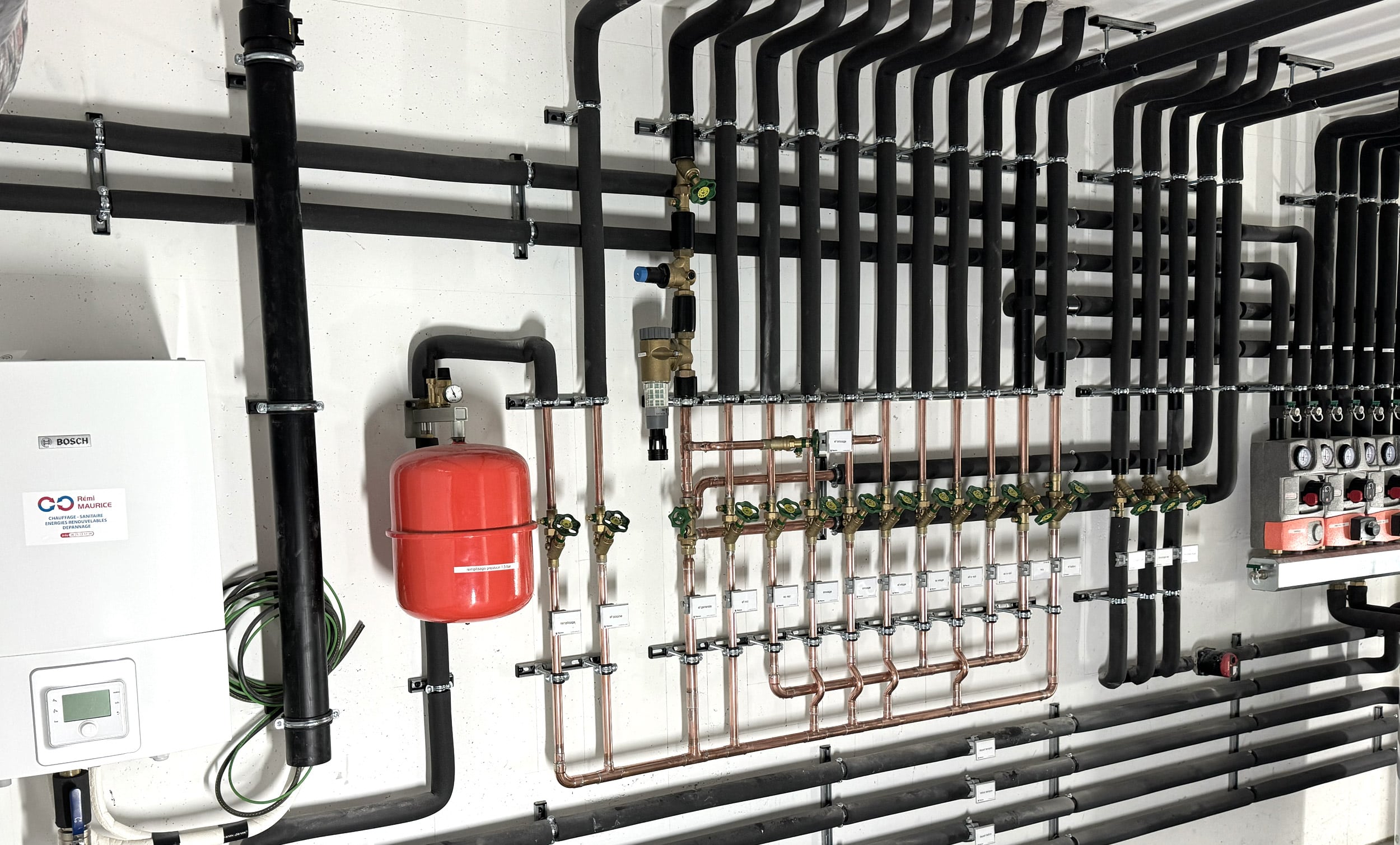 Installation chaudière et tubage